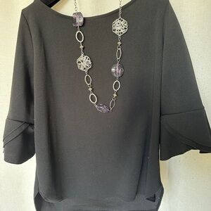 Green Envelope Black Top with Silver Zipper